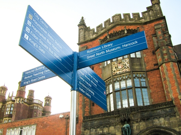 Sign at Newcastle University